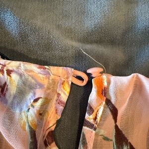 Floral Sheer Scarf with Pink Button